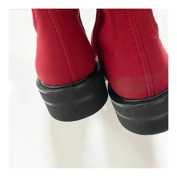 NEW Stuart Weitzman 5050 Lift Woven Over-the-Knee Boots Chile Red Leather size 6 - Picture 6 of 9